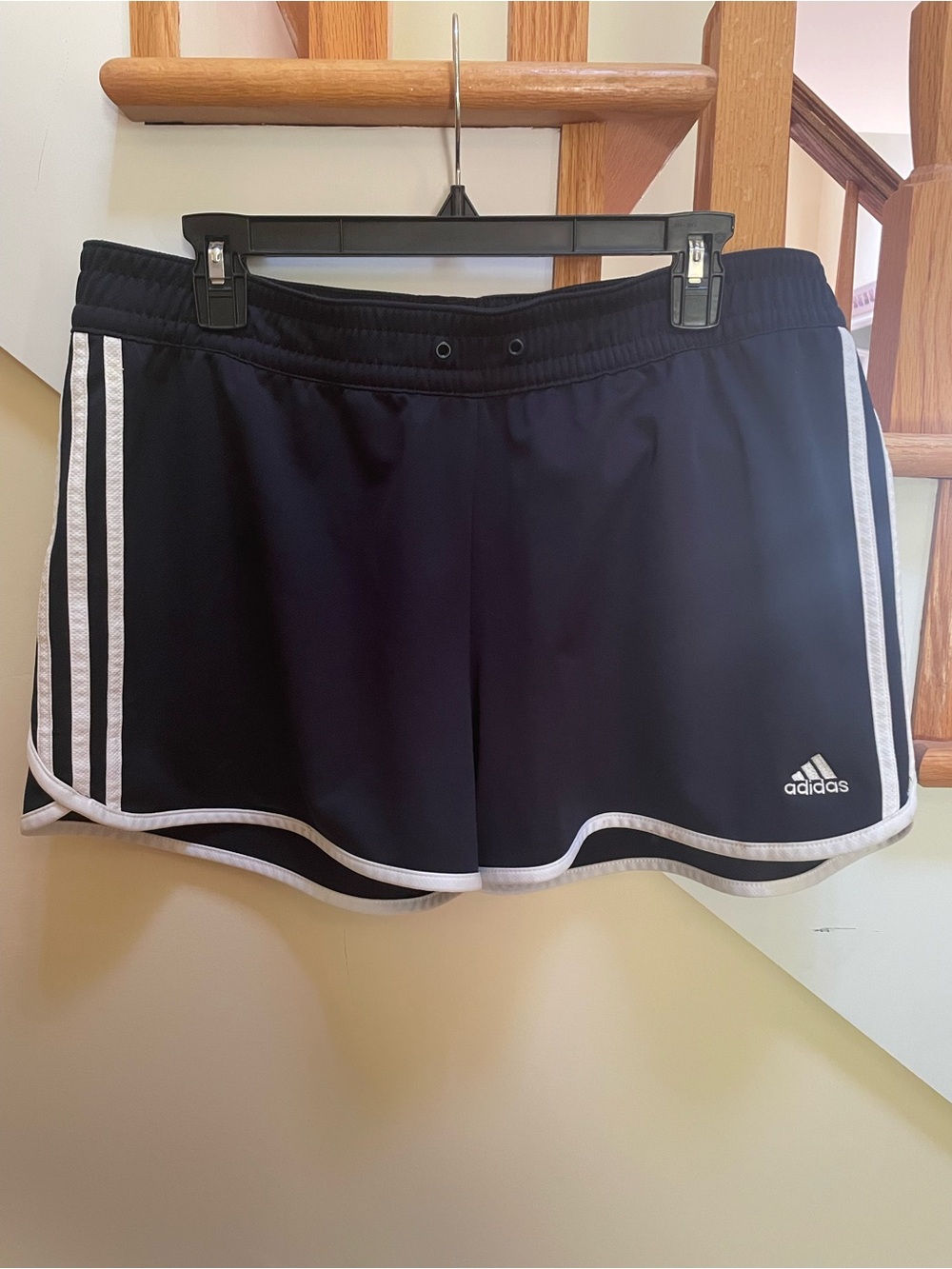 adidas navy Women's Athletic Shorts with White Trim